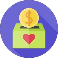 A coin and a heart in a box with a dollar sign vector