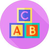 A colorful block with the letters abc on it vector