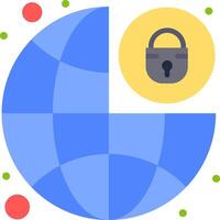 A globe with a padlock and dots around it vector
