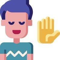 A man with a stop sign and a hand up vector