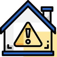 A house with a warning sign on it vector