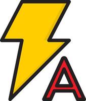 A lightning bolt with the letter a in the middle vector