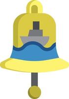 A bell with a ship on it vector