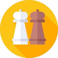 Chess pieces icon with long shadow vector