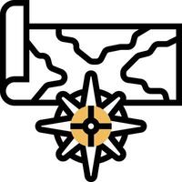 A compass and map icon on a white background vector