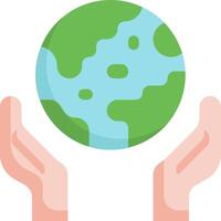 Hands holding a globe with a green and blue water vector