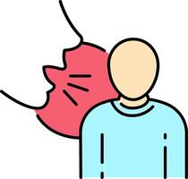 A man is talking to someone with a red heart vector
