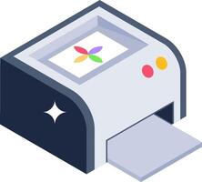 A printer with a colorful flower on it vector