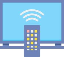 A flat icon of a tv and a remote control vector