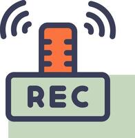 Recording icon with a microphone and a recorder vector