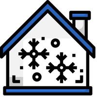 A house with snowflakes on the roof vector