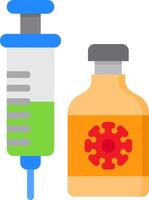 A syringe and a bottle with a syringe vector