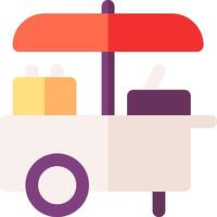 An illustration of a food cart with a red umbrella vector