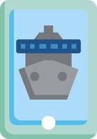 A tablet with a ship on it vector