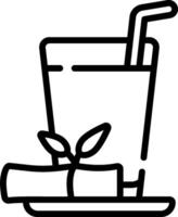 A glass of juice with a straw and a straw vector
