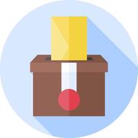 A flat icon of a box with a ballot in it vector