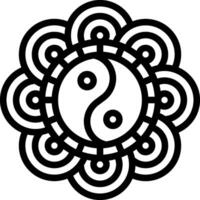Yin yang mandala tattoo design vector