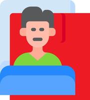 A man is sleeping in bed with a red pillow vector