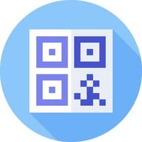 A qr code icon with a blue background vector
