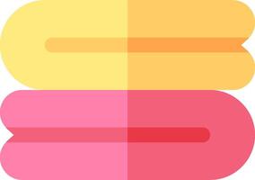 A pink and yellow ice cream sandwich vector