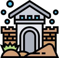 A castle with a castle on top of it vector