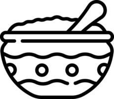 A bowl of cereal with a spoon in it vector