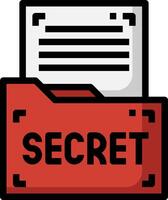 A folder with the word secret on it vector
