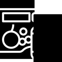 A black and white icon of a computer vector