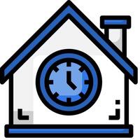 A house with a clock on the front vector