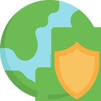 Earth shield icon vector