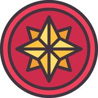 A red and yellow star with a star in the middle vector