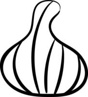 A black and white drawing of a garlic bulb vector