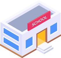 School building isometric illustration vector