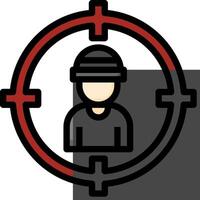 A person in a helmet and a crosshair vector