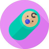 A flat icon of a baby in a bottle vector