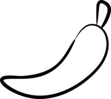 A banana is drawn in black and white vector