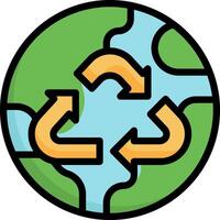 A recycling symbol with arrows around the earth vector