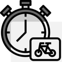A stopwatch and a bicycle next to a card vector