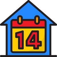 A house with a calendar on the front door vector