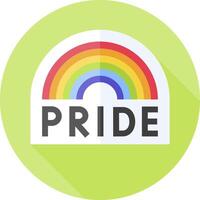 A rainbow pride sticker with the word pride vector