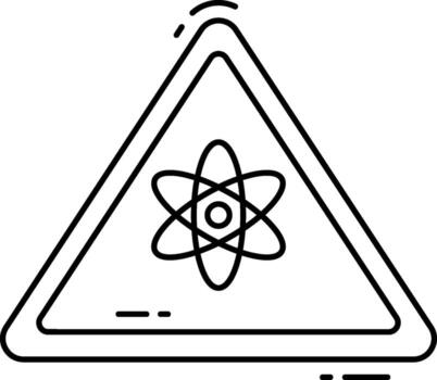 An atomic symbol in a triangle with a warning sign vector