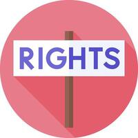 A rights sign with a long shadow vector