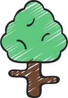 A cartoon tree with leaves and branches vector