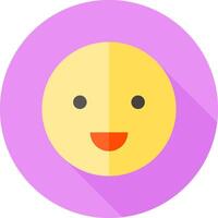 A smiley face icon with a long shadow vector
