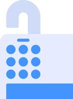 A blue lock with a keypad on it vector