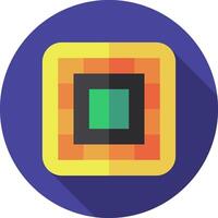 A square with a green and orange square in the middle vector