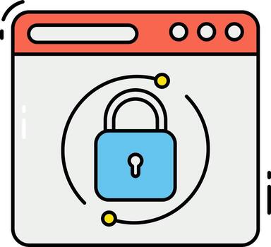 un candado icono en un computadora pantalla vector