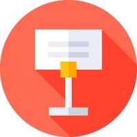 A flat icon of a sign on a table vector