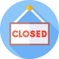 A closed sign hanging on a blue background vector