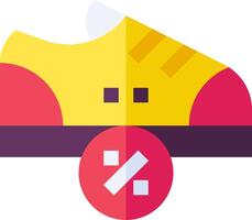 A yellow and red shoe with a red and yellow arrow vector